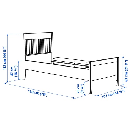 Illustration with measurements for the product: IDANÄS.