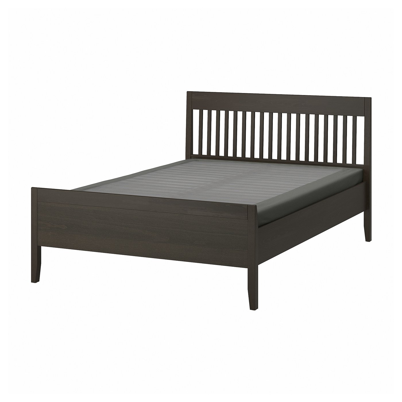 IDANÄS bed frame, dark brown/Lyngör dark gray, Full - IKEA