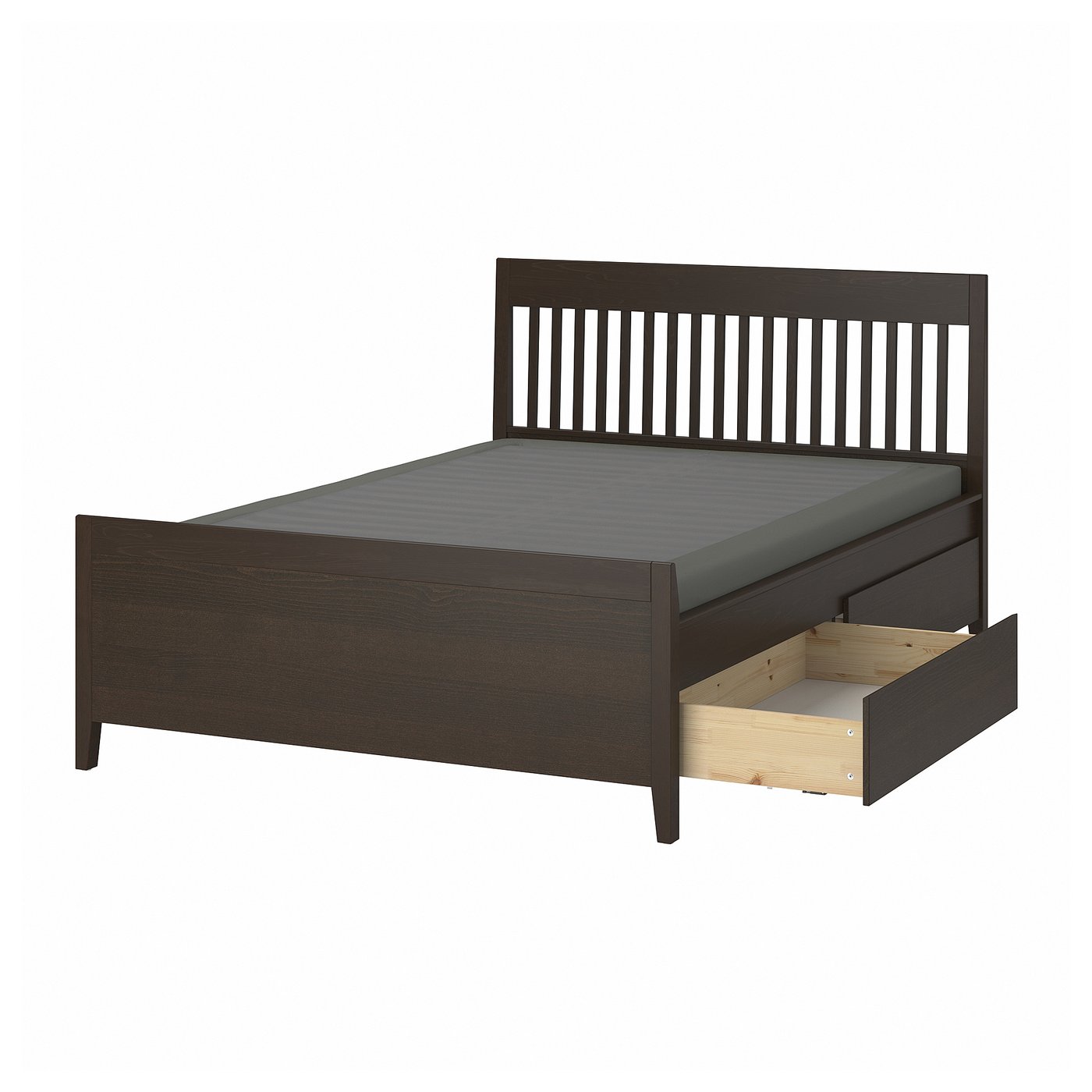 イケア製クイーンサイズベッド IDANÄS IDANÄS bed frame, white/Lönset, Queen - IKEA