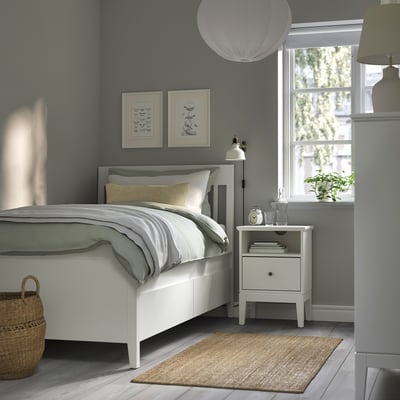 IDANÄS Bed frame with storage, white/Lyngör white, Twin