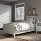 IDANÄS bed with storage, clean linens, large window, decor items.