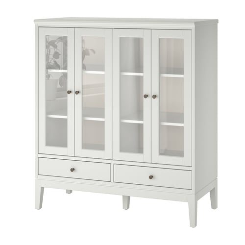 IDANÄS Cabinet with bi-fold glass doors - white 47 5/8x19 5/8x53 1/8 "