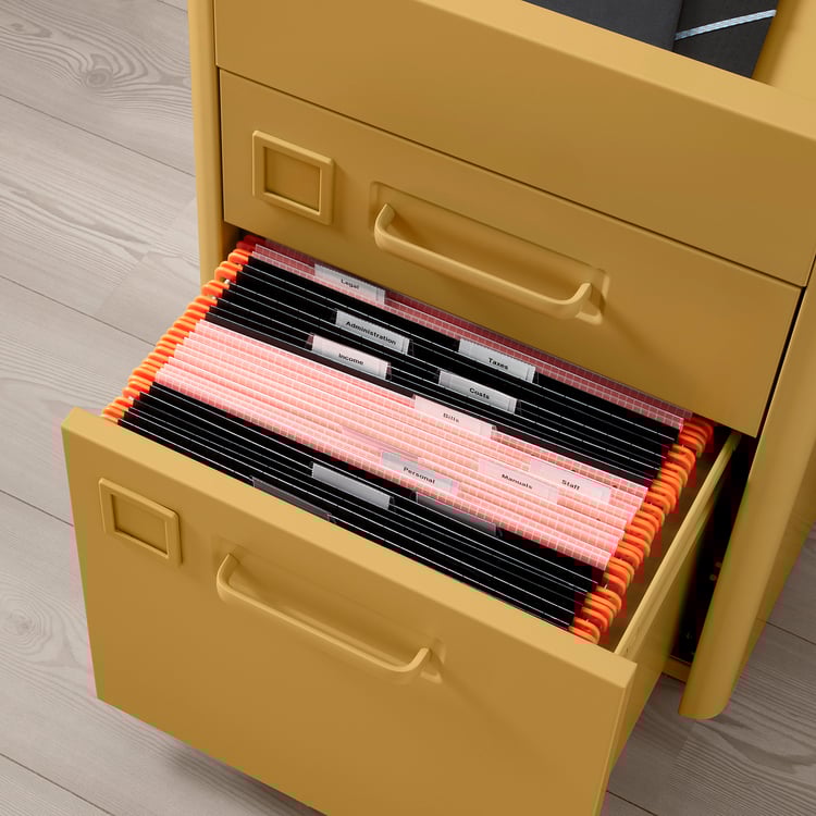 IDÅSEN drawer unit on casters, golden brown, 161/2x24" IKEA