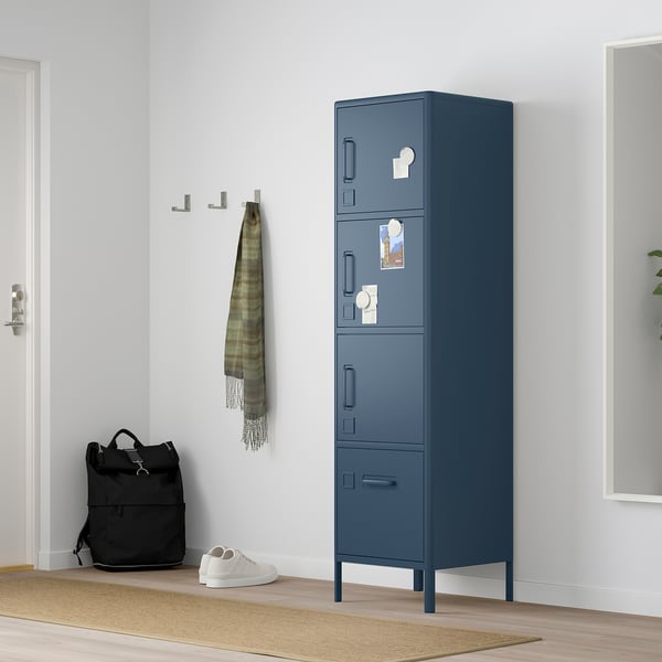 Idasen High Cabinet With Drawer And Doors Blue 17 3 4x67 3 4 Ikea