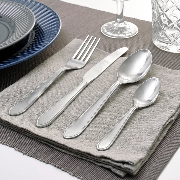 IDENTITET 16-piece flatware set, stainless steel