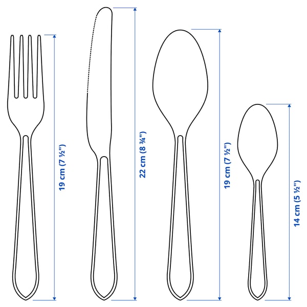 IDENTITET 16-piece flatware set, stainless steel