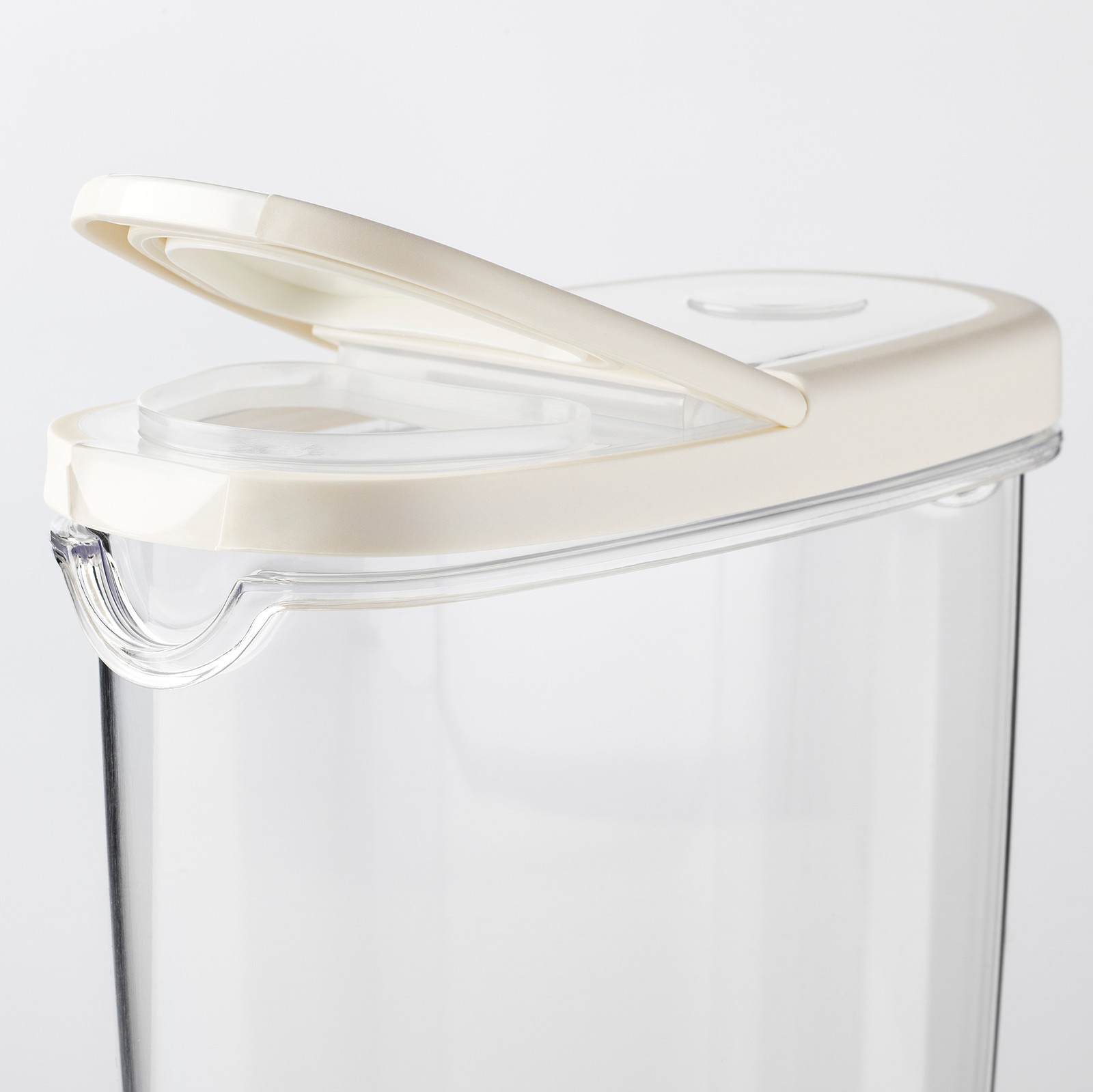 IKEA 365+ Dry food jar with lid, clear, white, Length 7" Width 3