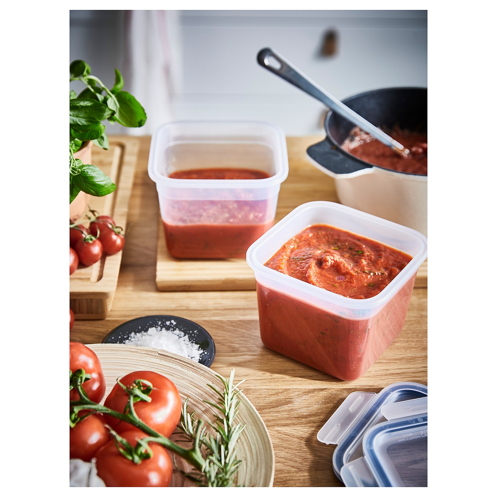 IKEA 365+ Food container, square, plastic, Length: 6" Width: 6" Volume
