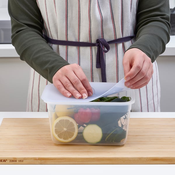 IKEA 365+ Food container with lid, square/glass, 6 oz - IKEA