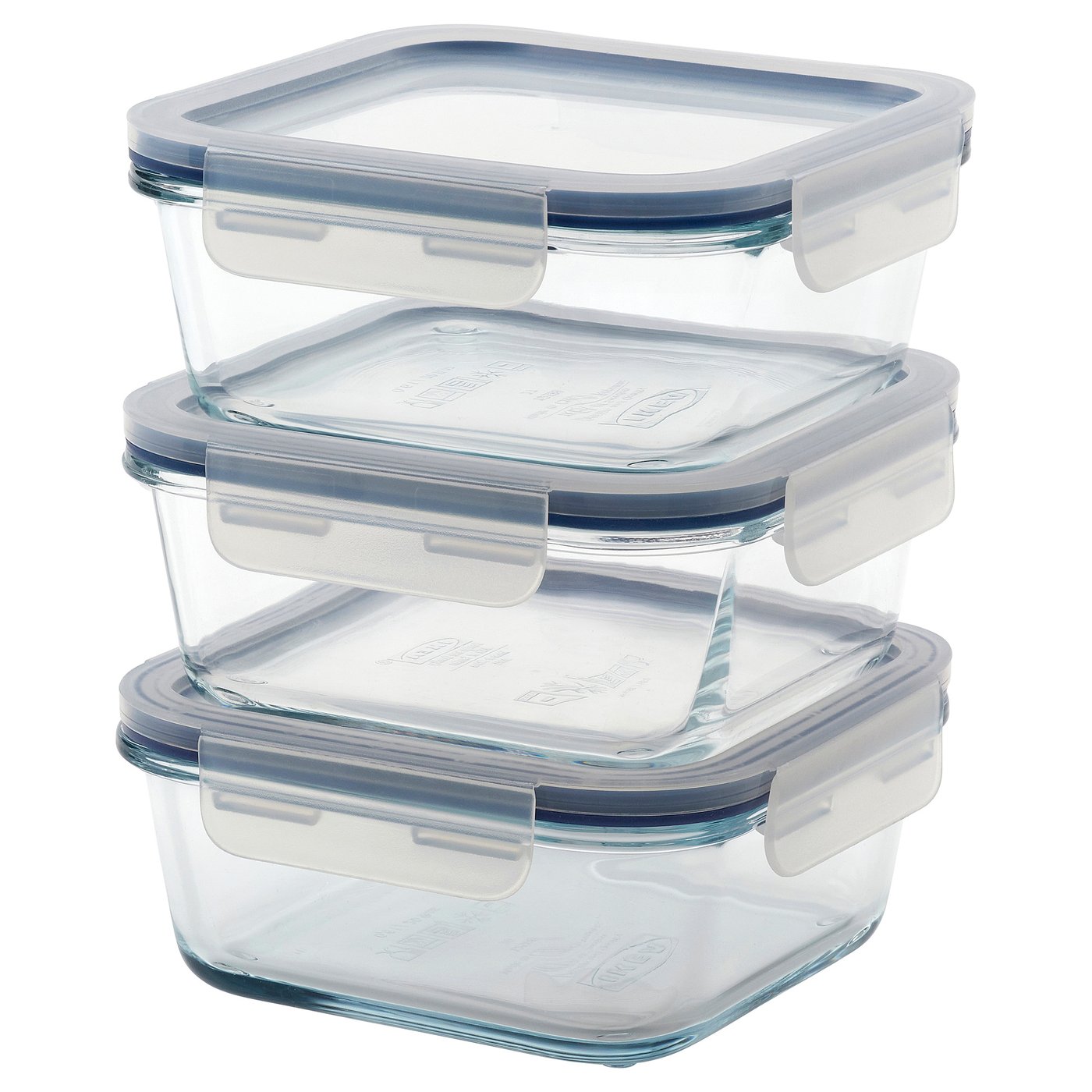 IKEA 365+ Food container with lid, square/glass