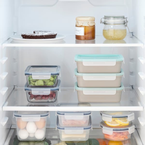 IKEA 365+ Lunch box with containers, rectangular/beige, 34 oz