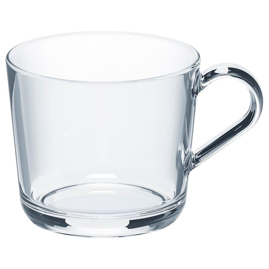Mug, clear glass,