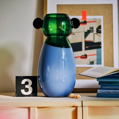 IKEA PS 2026 Vase, glass/blue/green, 15 "