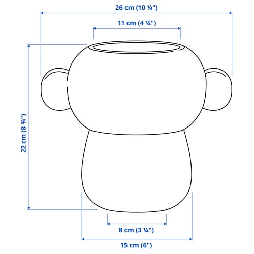 Illustration with measurements for the product: IKEA PS 2026.