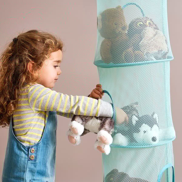 IKEA PS FÅNGST Hanging storage w 6 compartments, turquoise IKEA