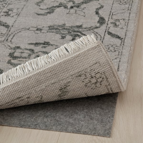 INDO AGRA FLORAL Rug, handmade/grey/dark grey, 7'10"x9'10" IKEA