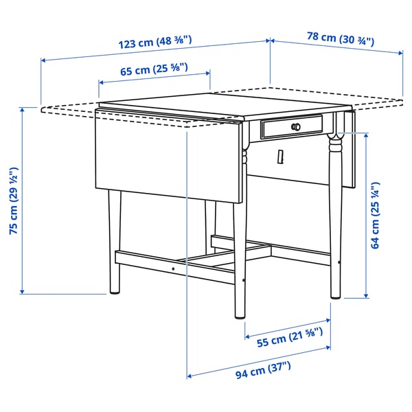 Ingatorp Drop Leaf Table White Ikea