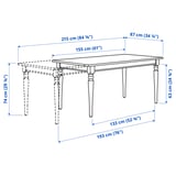 INGATORP Extendable table, white, 61/84 5/8x34 1/4 "