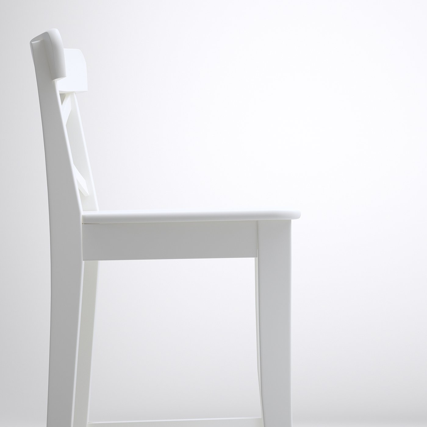INGOLF Bar stool with backrest, white, 24 3/4" IKEA