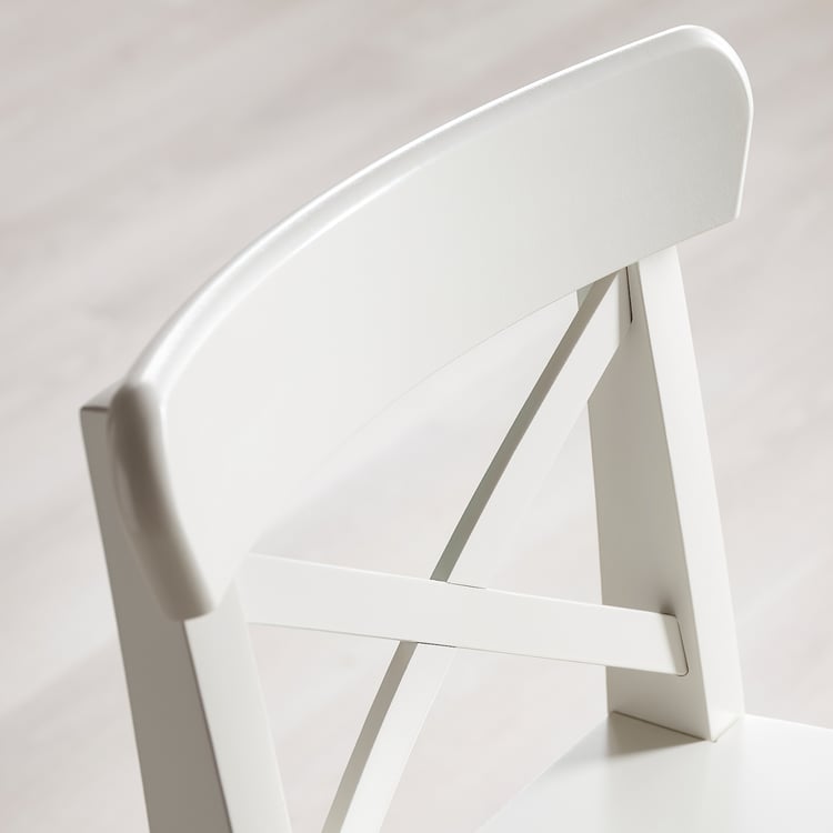 INGOLF Bar stool with backrest, white, 24 3/4" IKEA