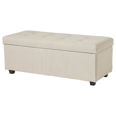 INNDYR Storage bench, Nordvalla beige/black