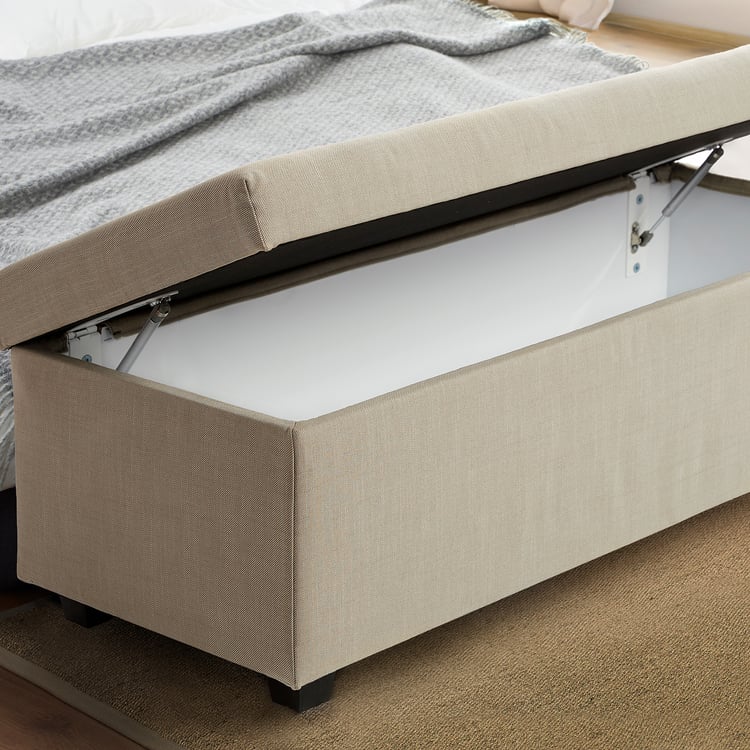 INNDYR storage bench, Nordvalla beige/black IKEA