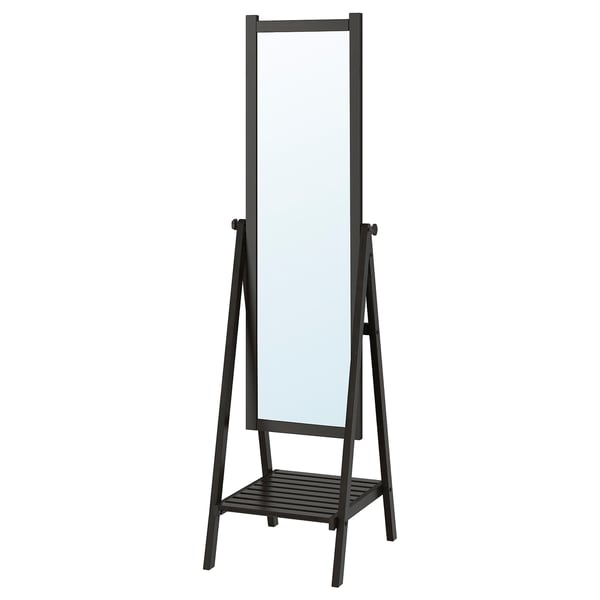 Isfjorden Floor Mirror Black Brown Stain Ikea