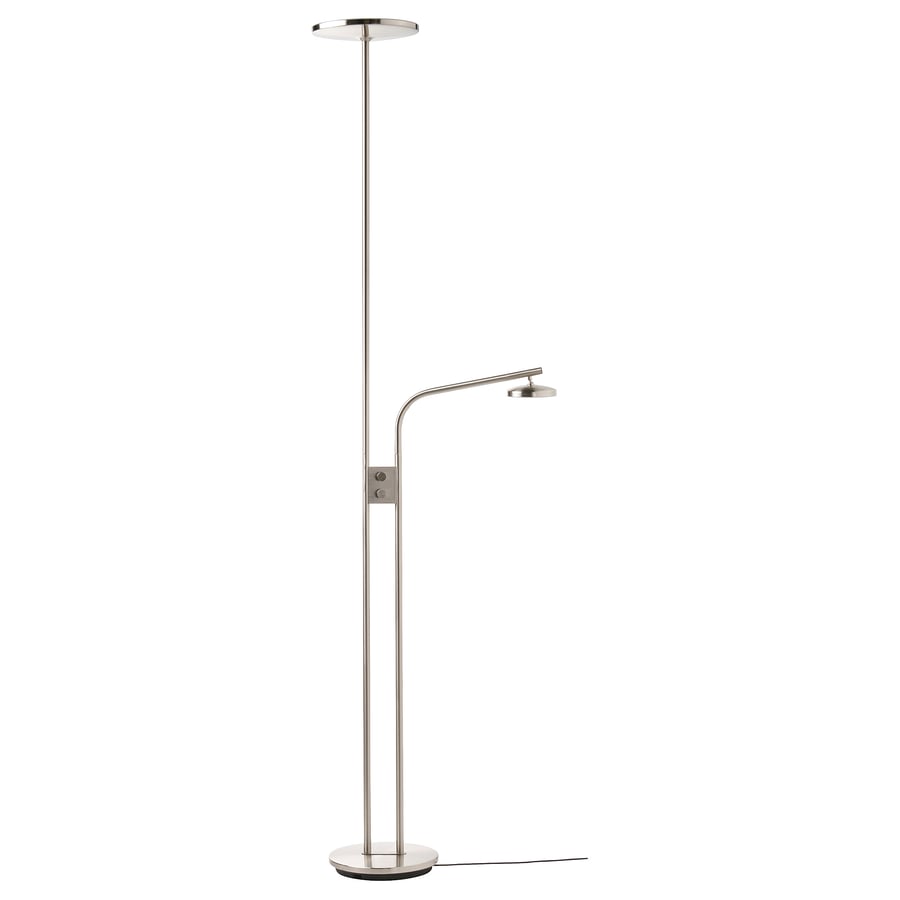 ISJAKT LED floor uplighter/reading lamp, dimmable/nickel plated, 71 " $99.99