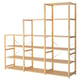 IVAR light wooden shelves, rectangular and multi-tiered, natural pine.