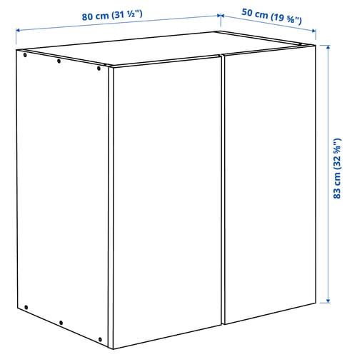 Illustration with measurements for the product: IVAR.