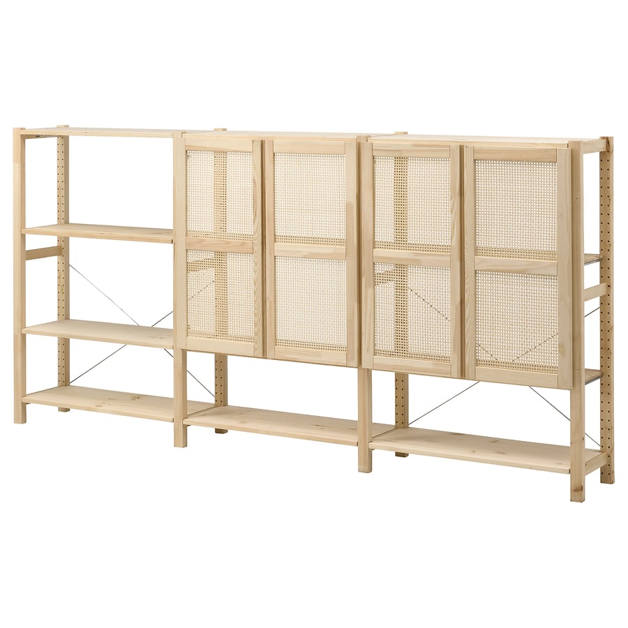 IVAR Shelf unit with doors pine IKEA