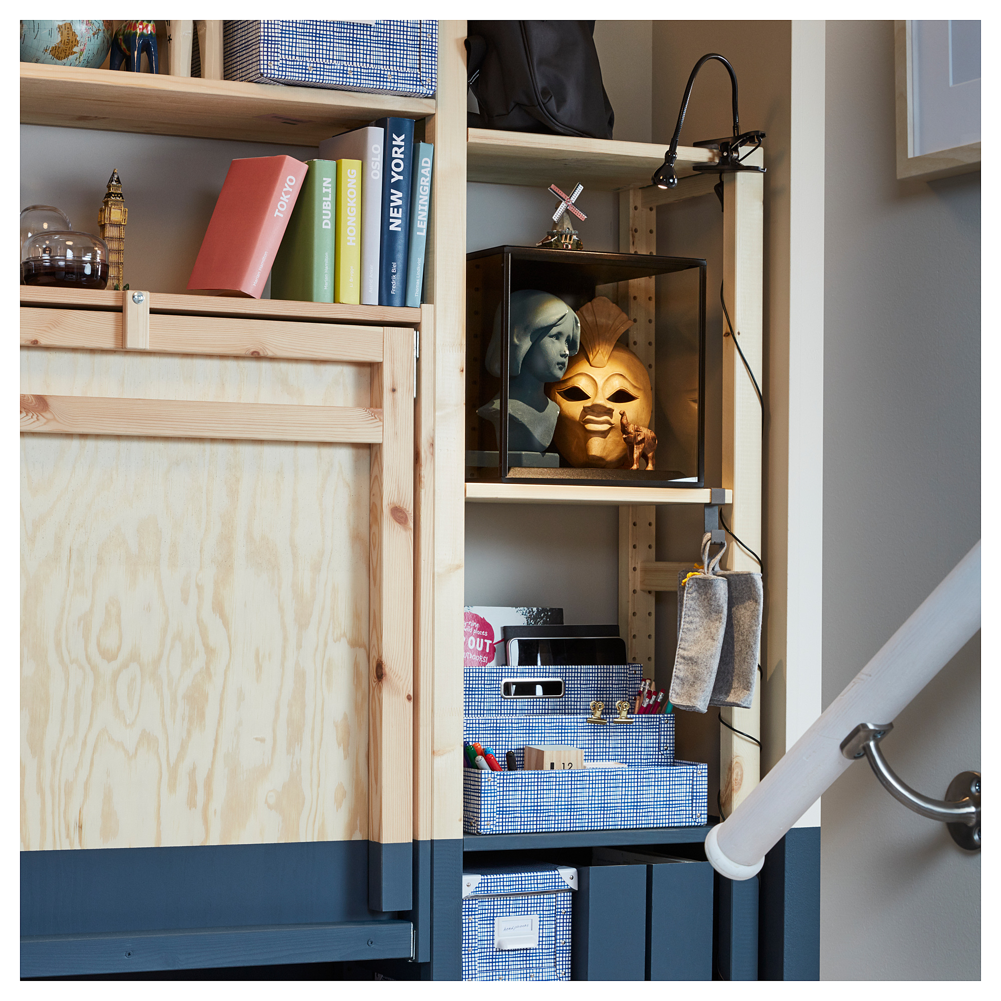 IVAR Storage unit with foldable table, pine IKEA