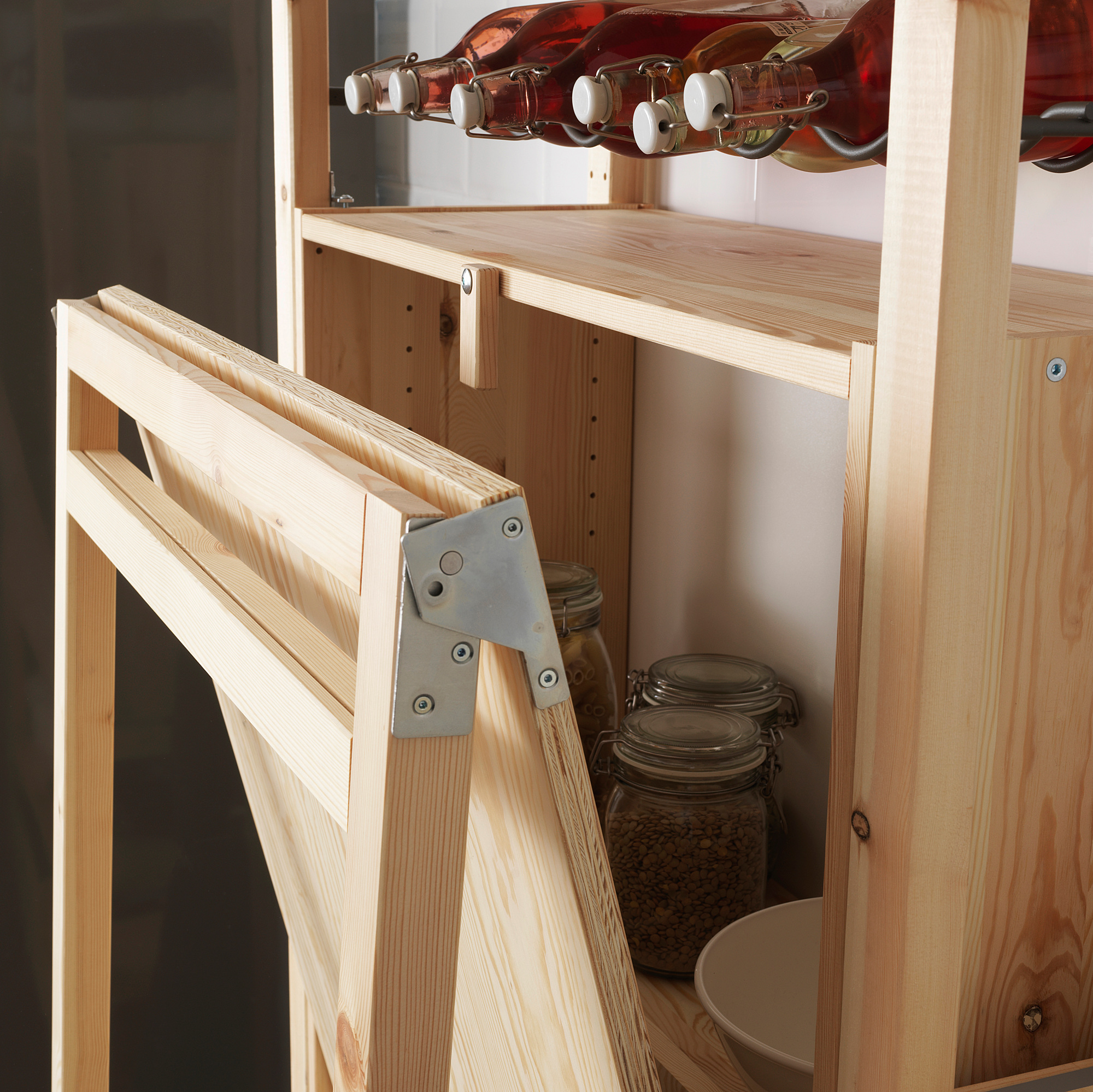 IVAR Storage unit with foldable table, pine IKEA