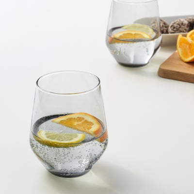 OMBONAD Wine glass, gray, 14 oz - IKEA