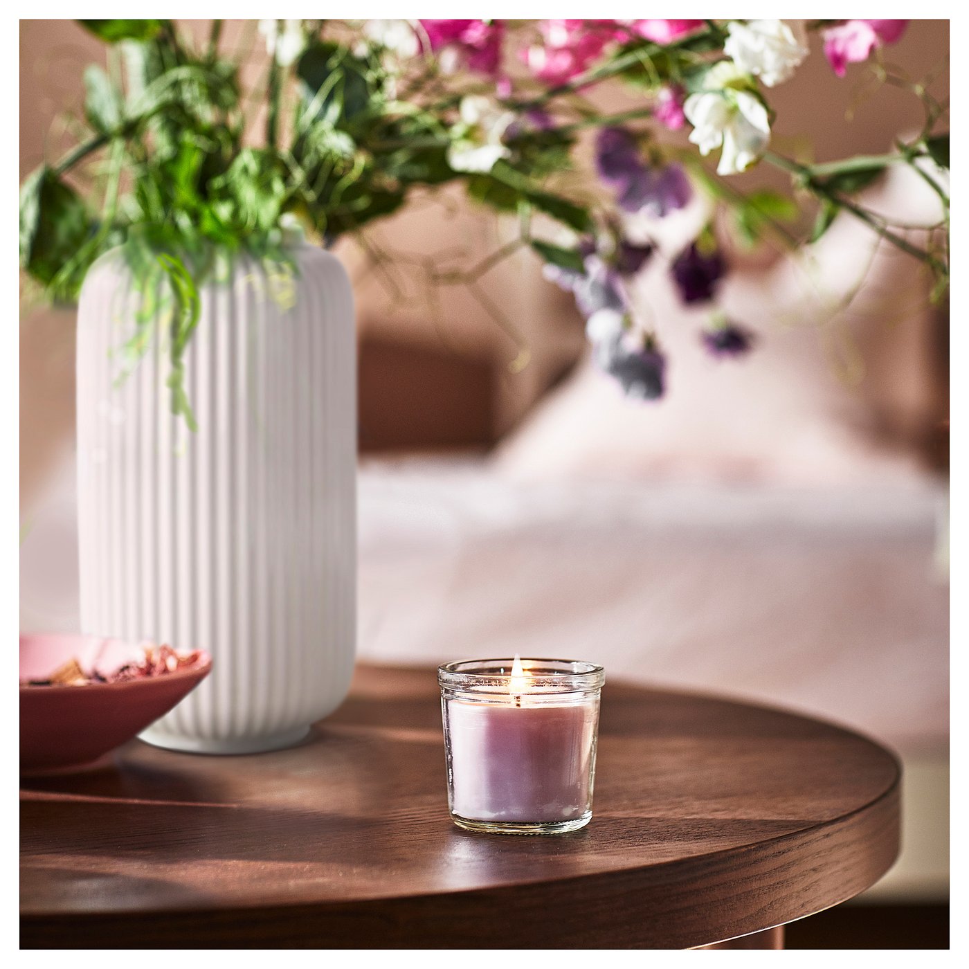 Scented candle in glass, Sweet pea/purple 4