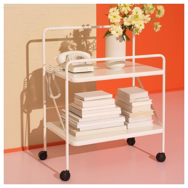 JÄRLÅSA side table on casters, white, 255/8x173/4" IKEA