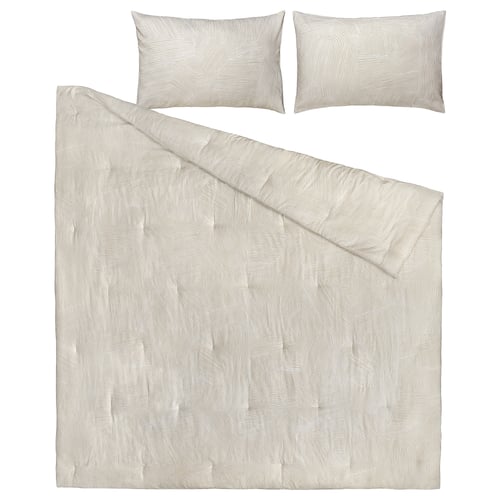 JÄRNTRÄD Comforter set, dark beige, King
