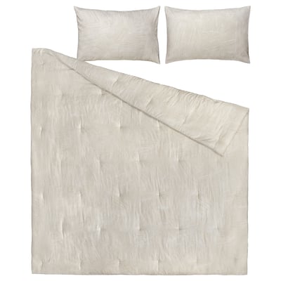 JÄRNTRÄD Comforter set, dark beige, Full/Queen