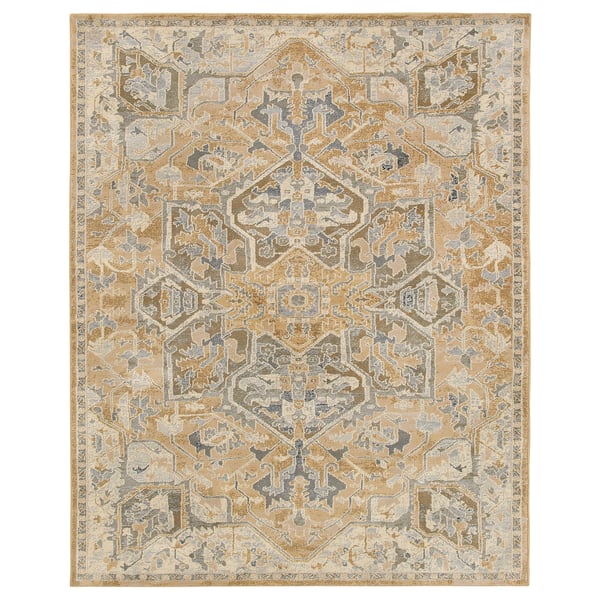 JÄRNVÄG Rug, low pile, ornament pattern beige/dark beige, 7 ' 10 "x10 '
