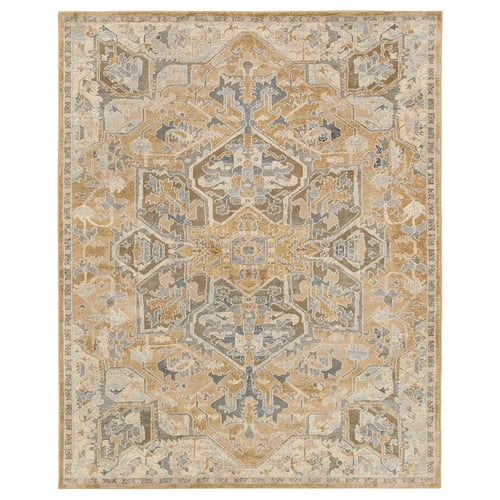 JÄRNVÄG Rug, low pile, ornament pattern beige/dark beige, 7 ' 10 "x10 '