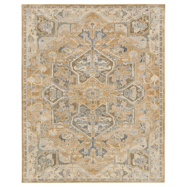 JÄRNVÄG Rug, low pile, ornament pattern beige/dark beige, 7 ' 10 "x10 '
