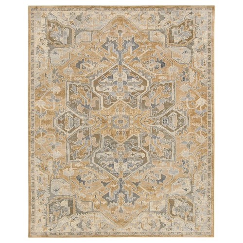 JÄRNVÄG Rug, low pile, ornament pattern beige/dark beige, 7 ' 10 "x10 '