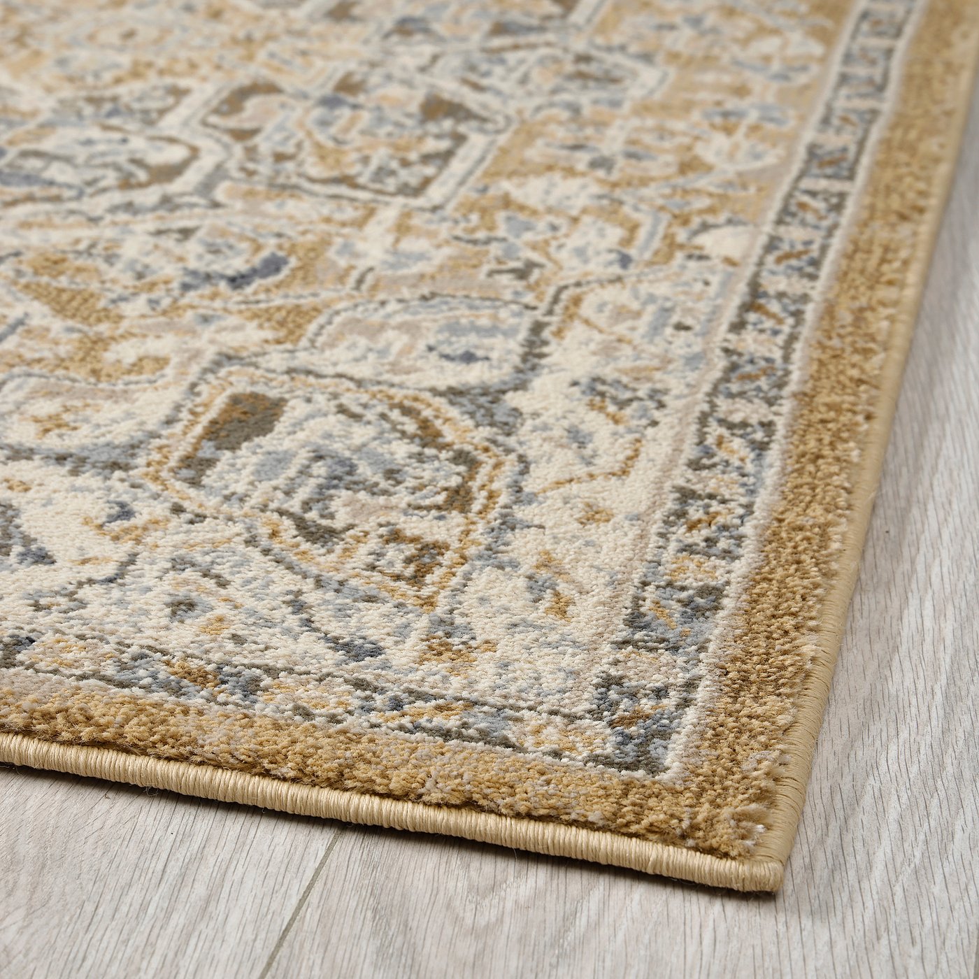 JÄRNVÄG rug, low pile, ornament pattern beige/dark beige, 7'10