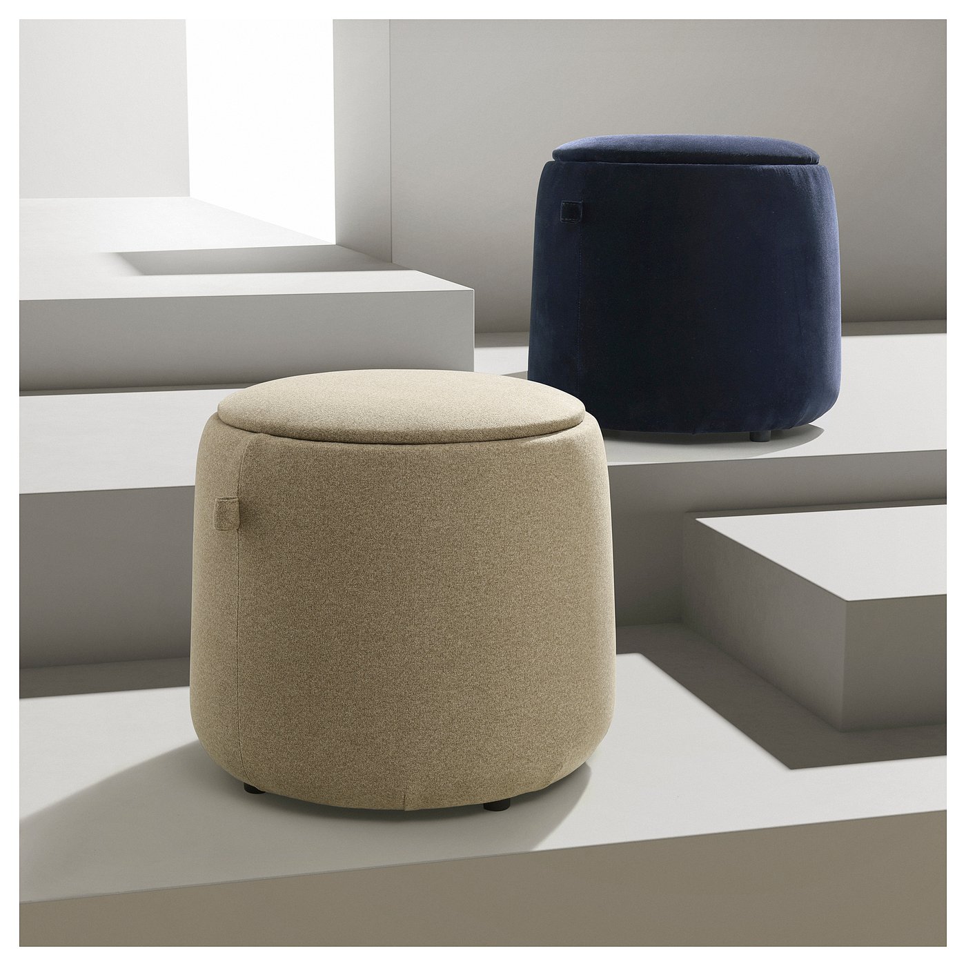 JÄRRESTAD pouffe, with storage/Djuparp dark blue - IKEA