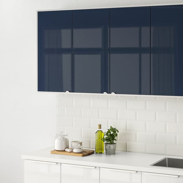 Jarsta Door High Gloss Black Blue 15x30 Ikea