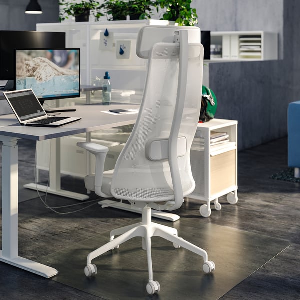 JÄRVFJÄLLET Office chair with armrests, Grann white - IKEA