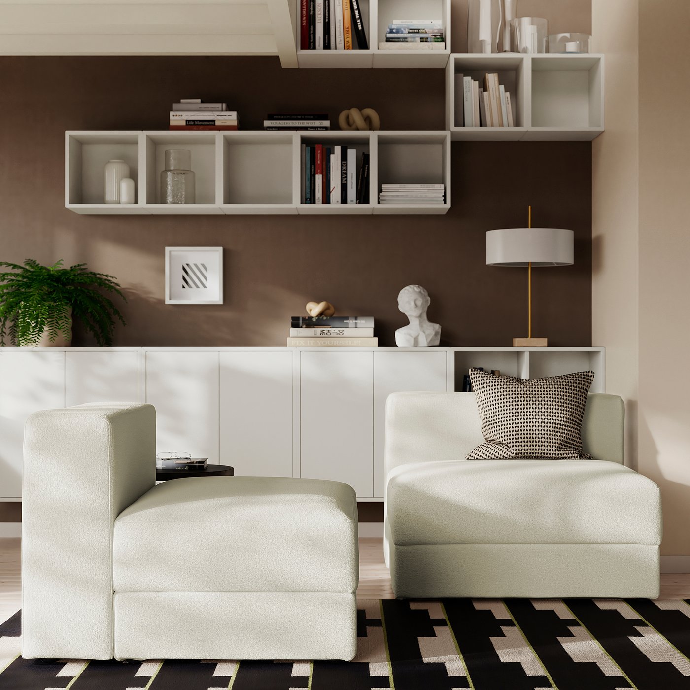 JÄTTEBO 1.5-seat module with storage, Axvall off-white - IKEA