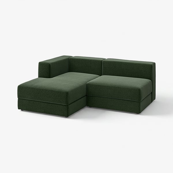 JÄTTEBO 2.5-seat mod sofa w chaise, left/Johanneshov dark green