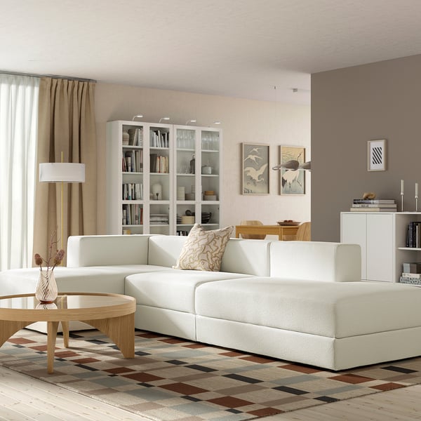 JÄTTEBO 3.5-seat mod sofa w chaise, Axvall off-white