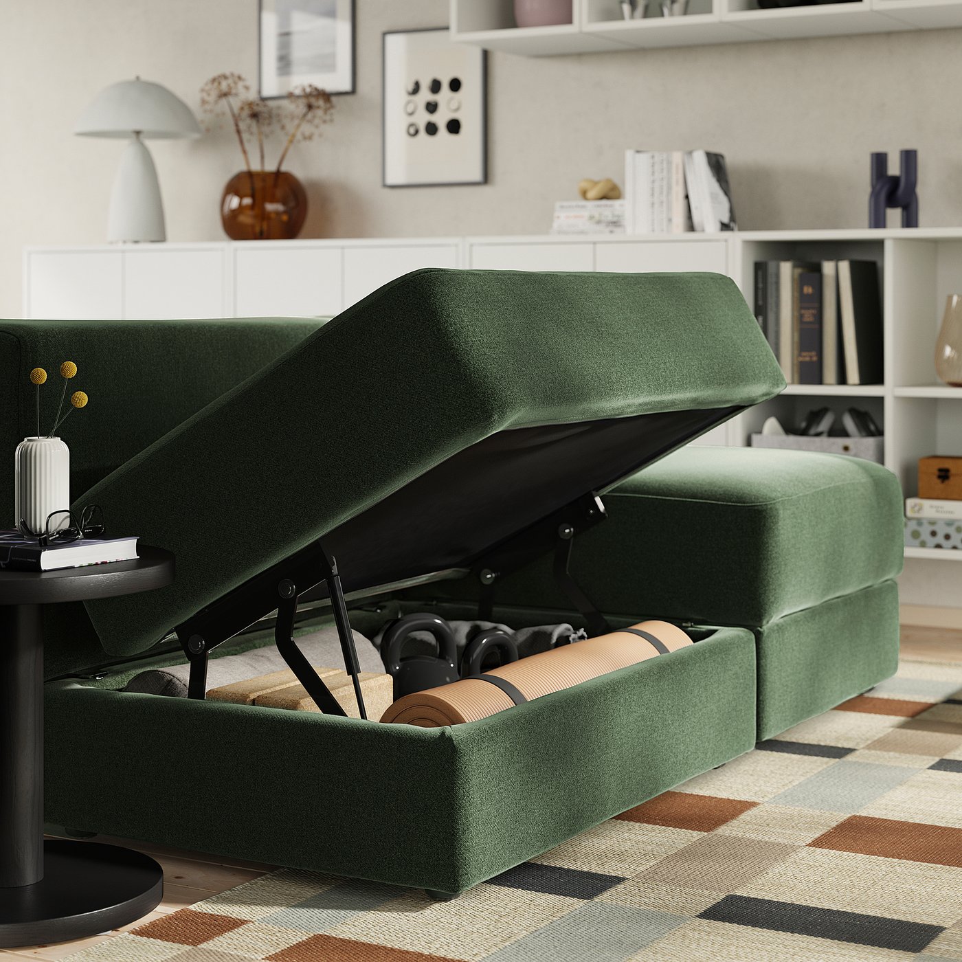 JÄTTEBO 4.5-seat mod sofa, Johanneshov dark green - IKEA